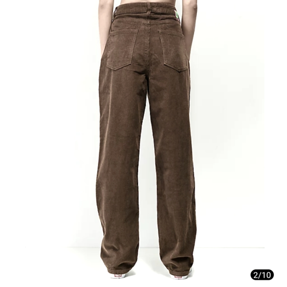 Empyre Tori Carafe Corduroy Dark Brown High Rise Wide Leg Skate Pants Size 4 - Picture 2 of 13